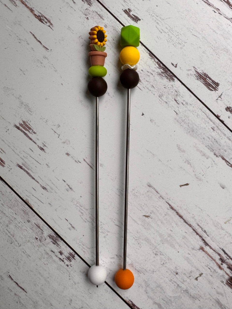 Potted Sunflower Pair of Amigurumi Sewing Sticks