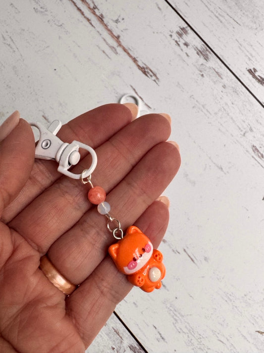 Cute Orange Dog Single Stitch Marker