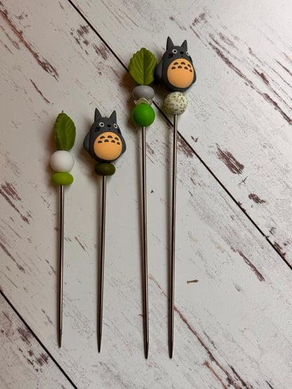 Pair of Cute Friendly Rabbit Creature Amigurumi Sewing Sticks