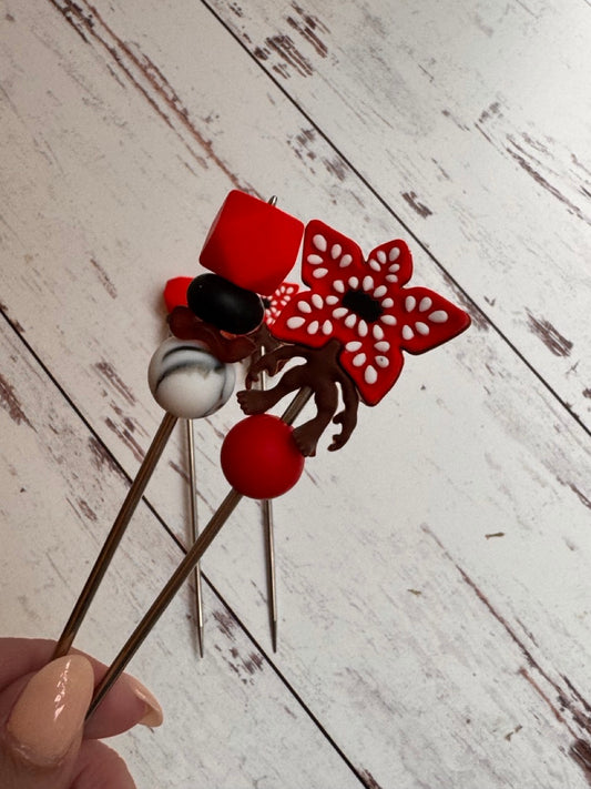 Pair of Strange Evil Monster Upside-down Amigurumi Sewing Sticks