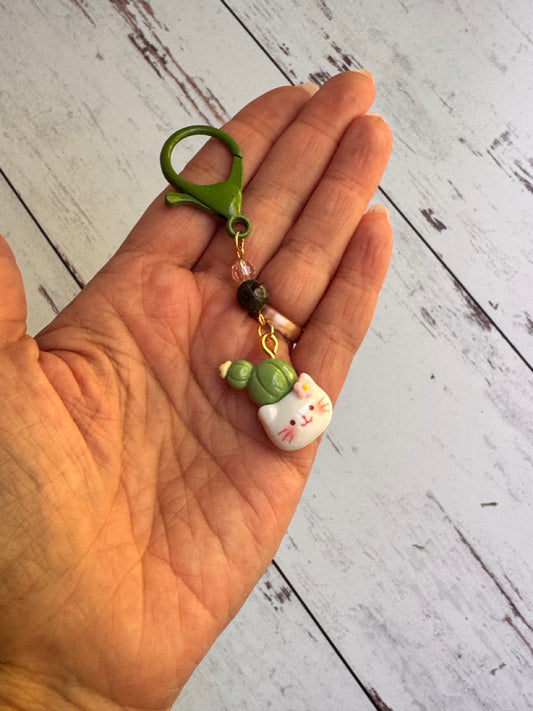 Cat with Cactus Single Stitch Marker