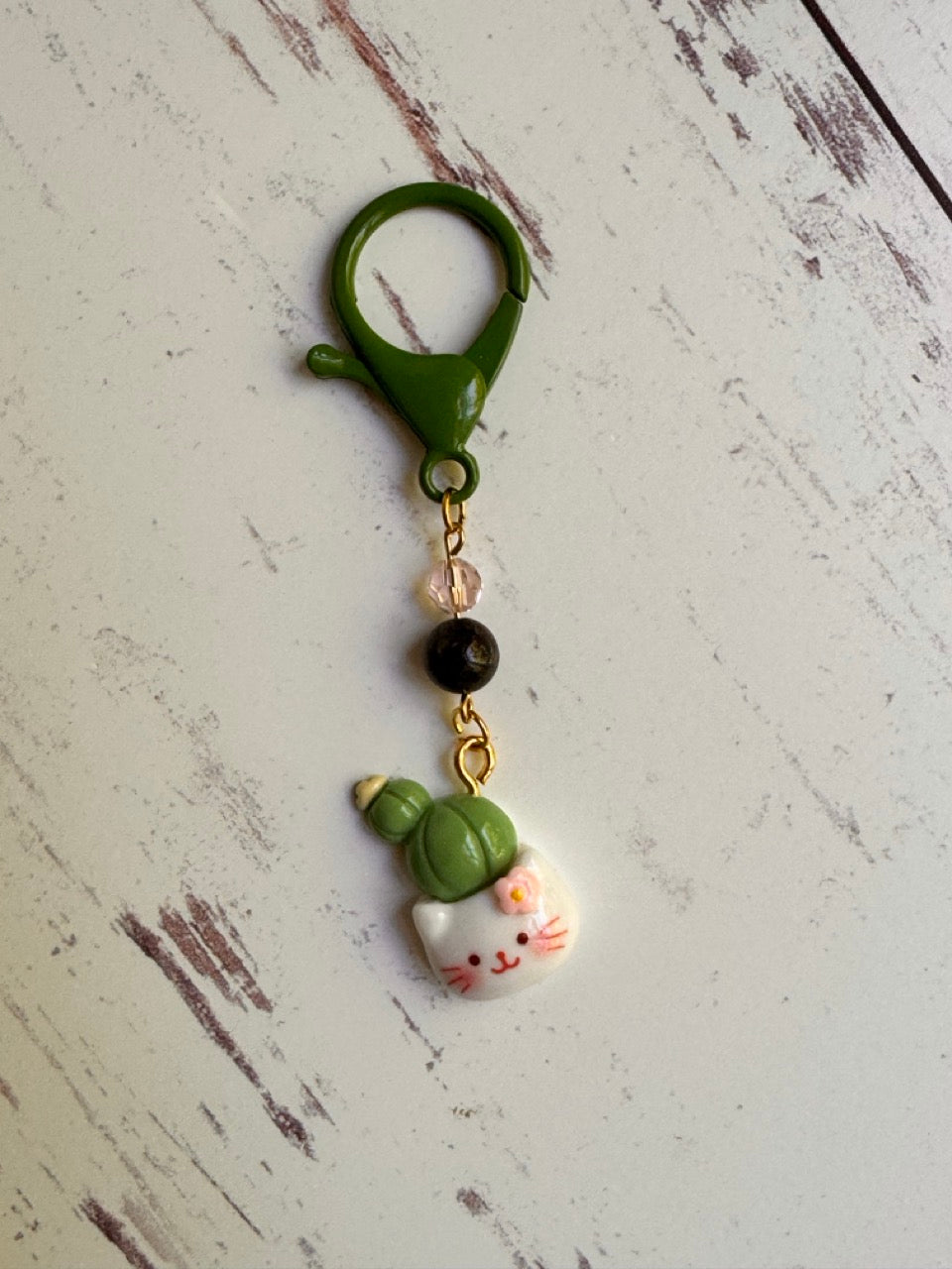 Cat with Cactus Single Stitch Marker