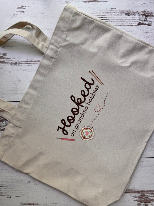 Tote: Hooked on Grandma Hobbies Canvas
