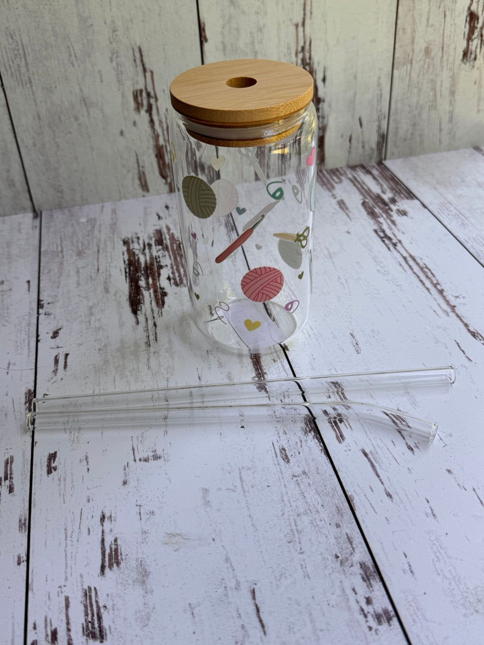 EXCLUSIVE Yarn & Crochet Crafty Glass Tumbler & Straws