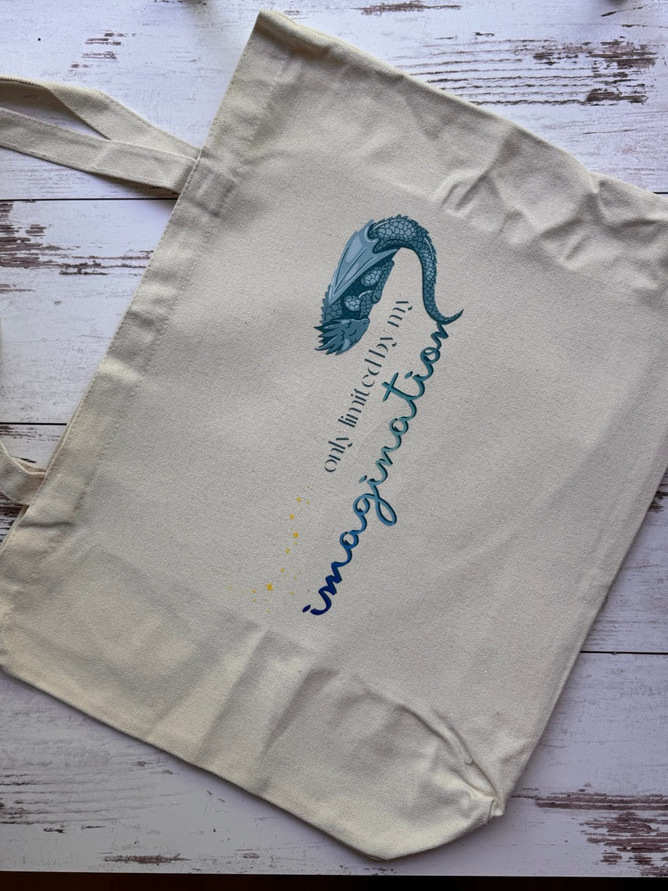Tote: Only Limit is my Imagination Dragon Canvas