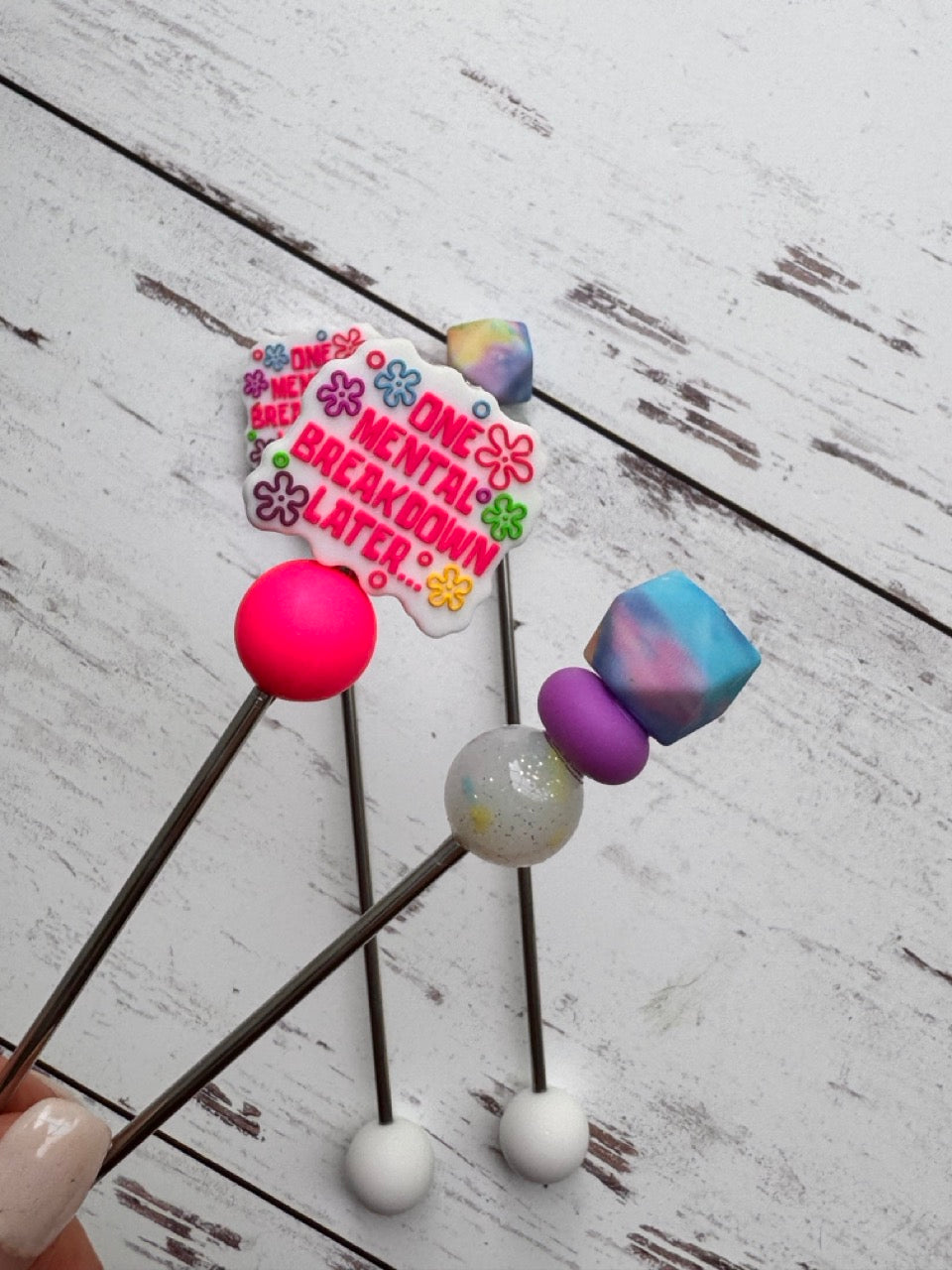 Silly One Mental Breakdown Later Pair of Amigurumi Sewing Sticks