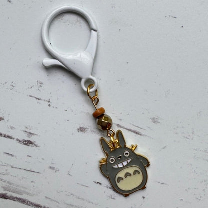 Gray Enamel Friendly Neighbor Rabbit Single Stitch Marker