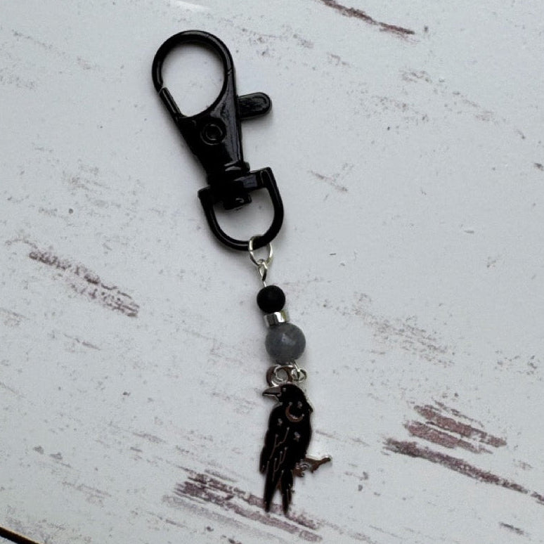 Crow Raven Black Bird Enamel Single Stitch Marker