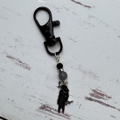 Crow Raven Black Bird Enamel Single Stitch Marker