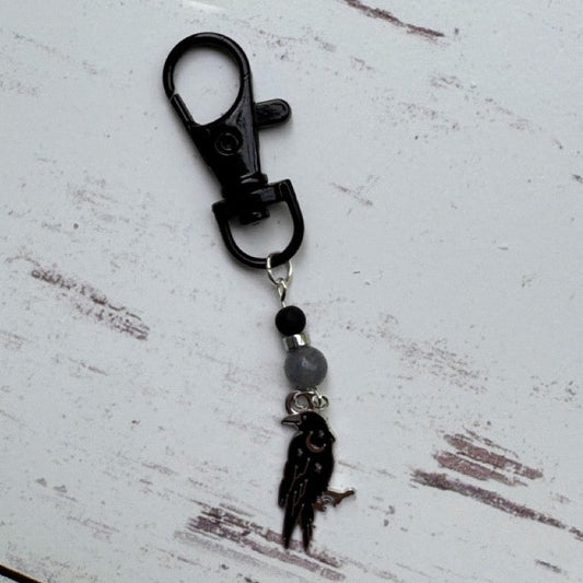 Crow Raven Black Bird Enamel Single Stitch Marker