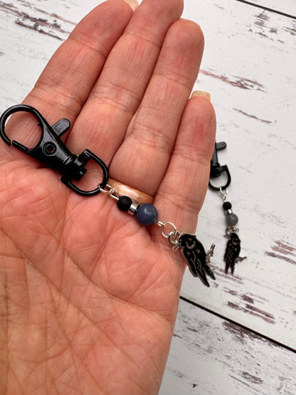 Crow Raven Black Bird Enamel Single Stitch Marker