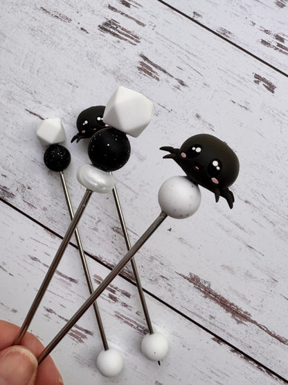 Cute Spider Pair of Amigurumi Sewing Sticks