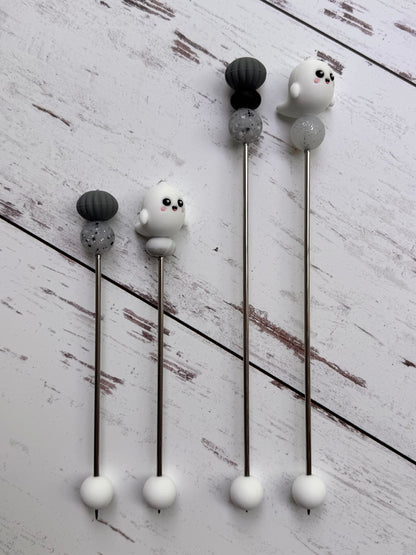 Cute 3D Ghost Pair of Amigurumi Sewing Sticks