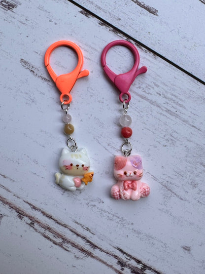 Cute Pair of Resin Kitties Stitch Markers
