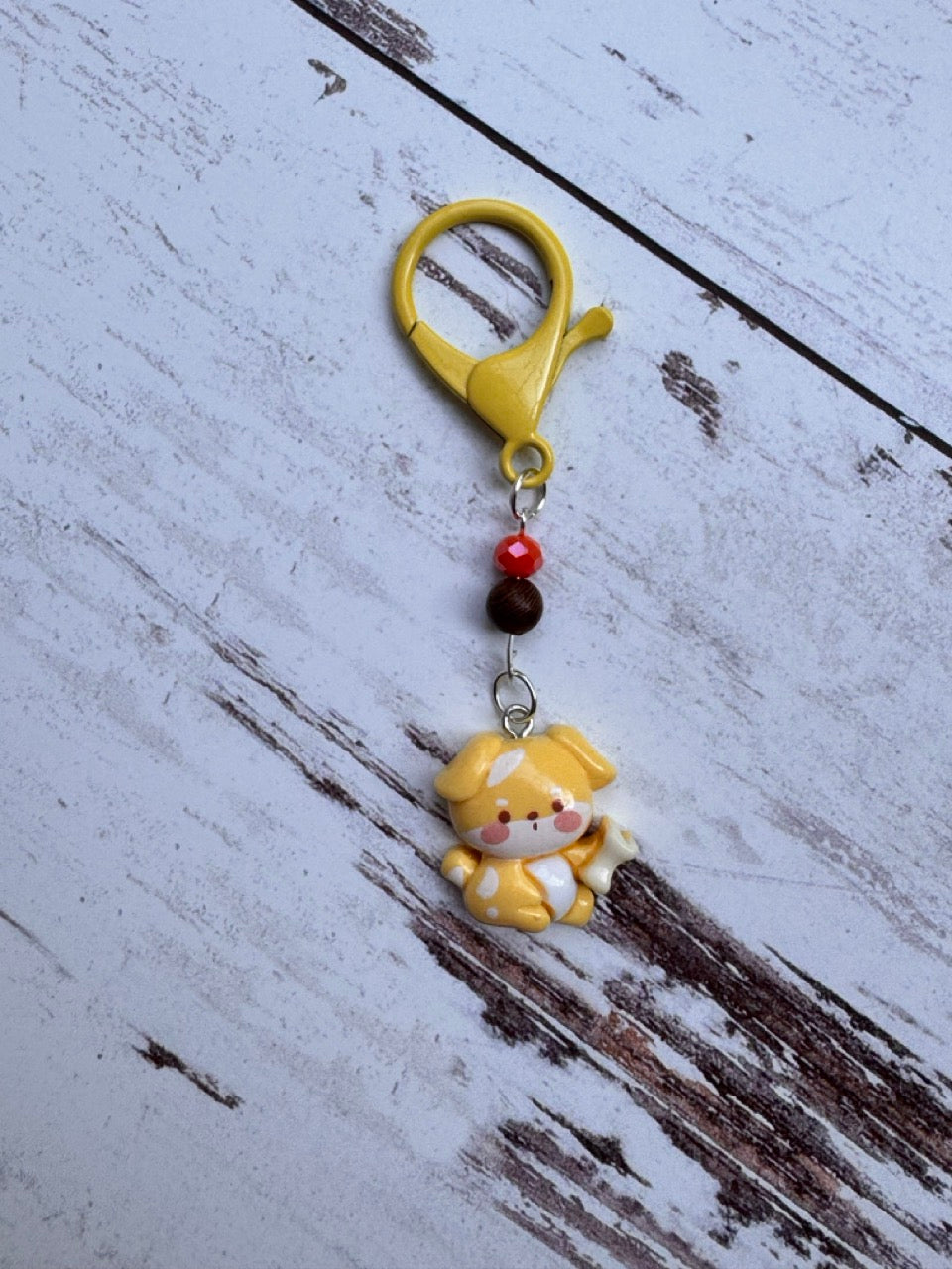 Cute Dog with Bone Single Stitch Marker