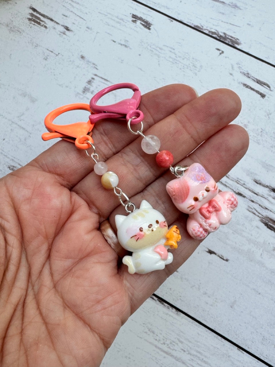 Cute Pair of Resin Kitties Stitch Markers