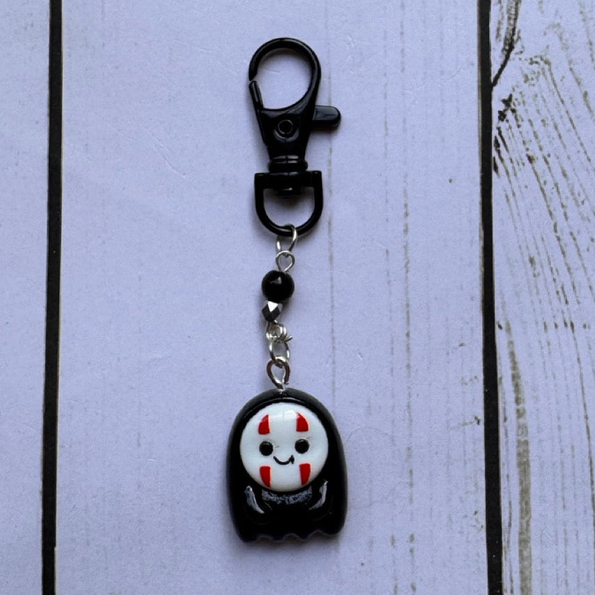 Black White Ghost Face Anime Inspired RESIN Single Stitch Marker