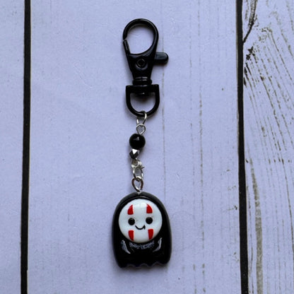 Black White Ghost Face Anime Inspired RESIN Single Stitch Marker
