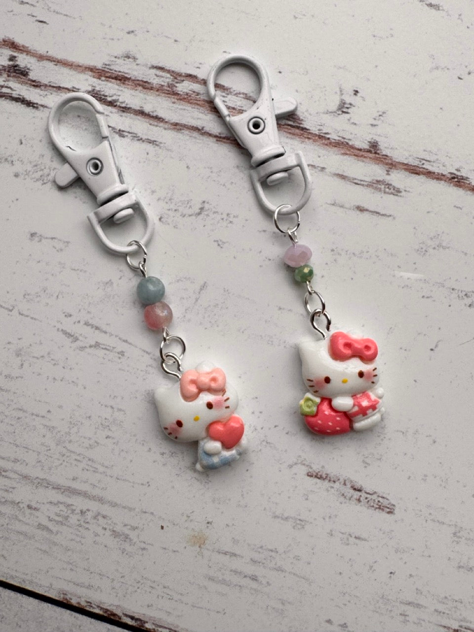 Cute Kitty Girl Pair of Stitch Markers in PINK or RED