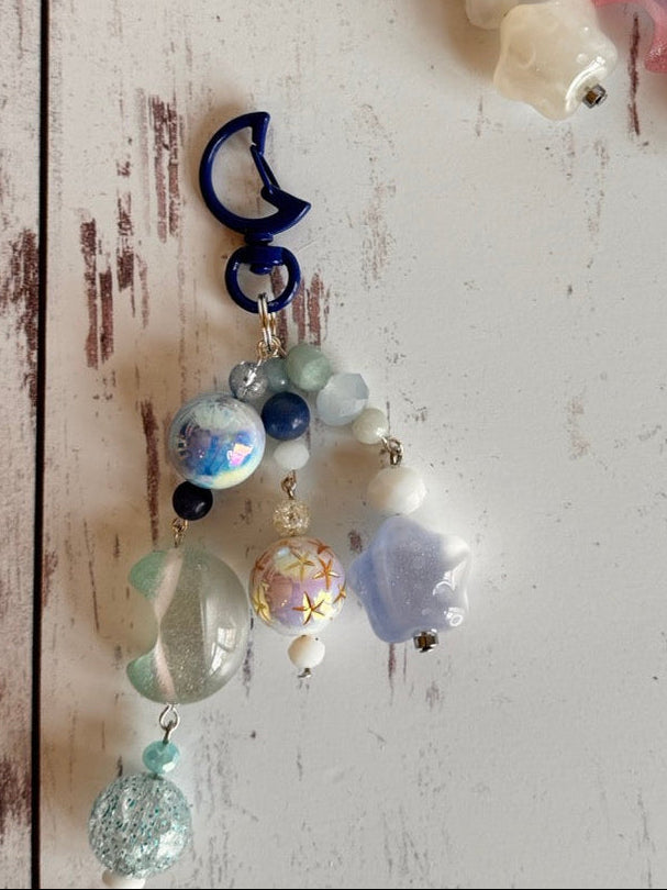 Moon Night Sky Bag Charm Bundle Keychain