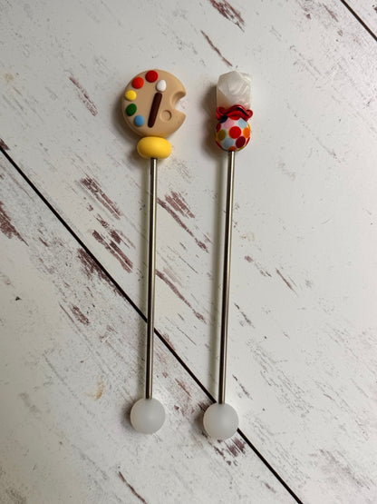 Pair of Artist Paint Palette Amigurumi Sewing Sticks