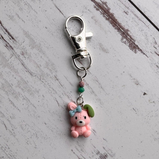 Pink Patchwork Bunny Single Stitch Marker