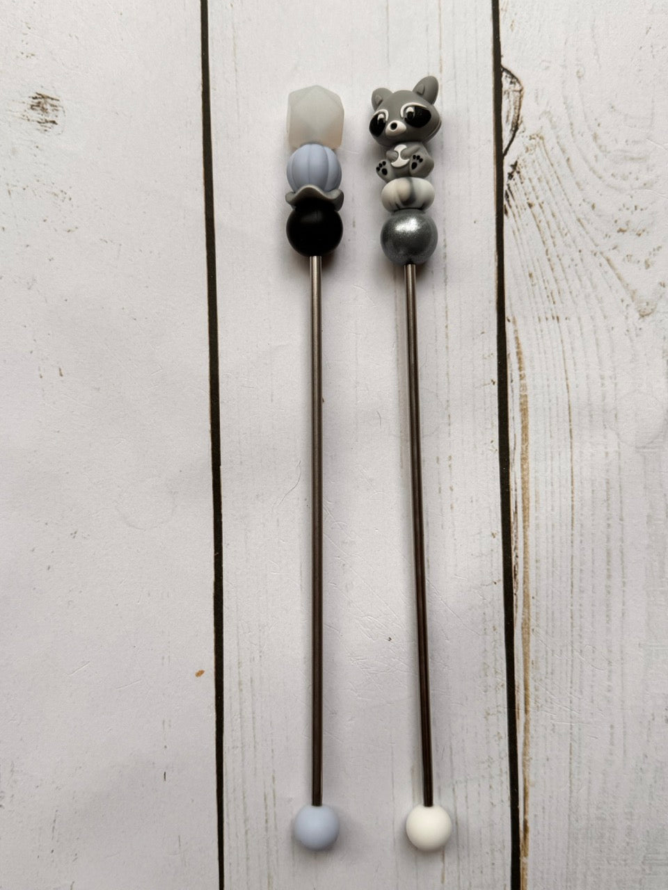 3D Raccoon Pair of Amigurumi Sewing Sticks
