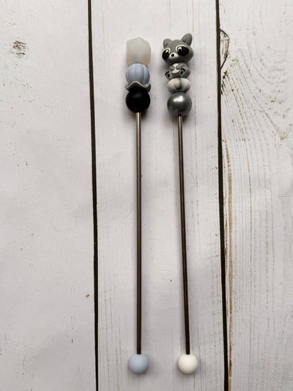 3D Raccoon Pair of Amigurumi Sewing Sticks