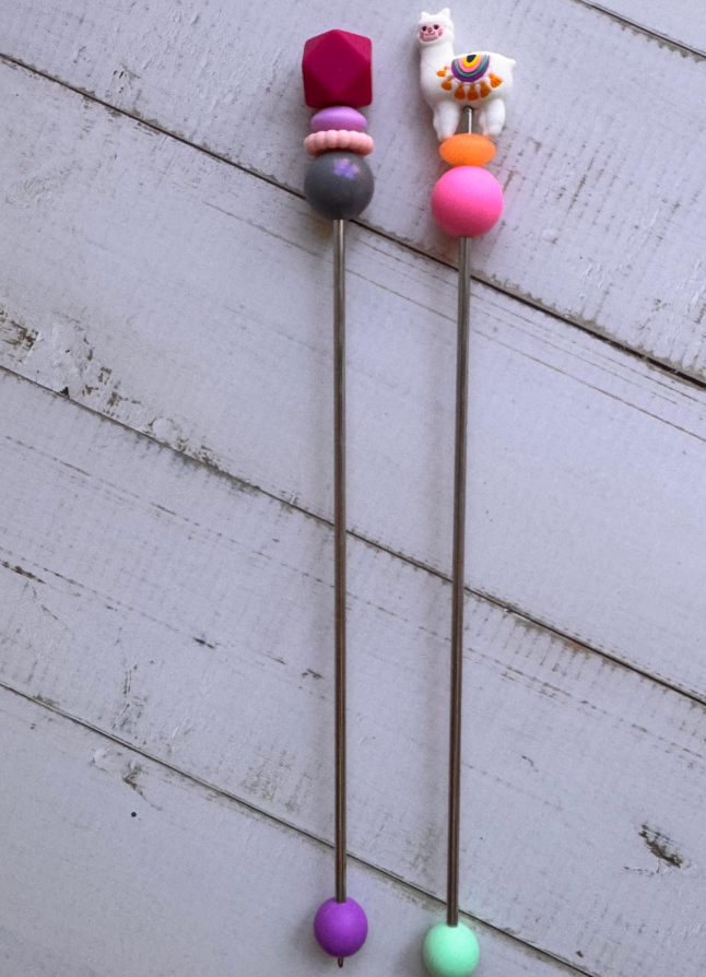 Llama Alpaca Pair of Amigurumi Sewing Sticks