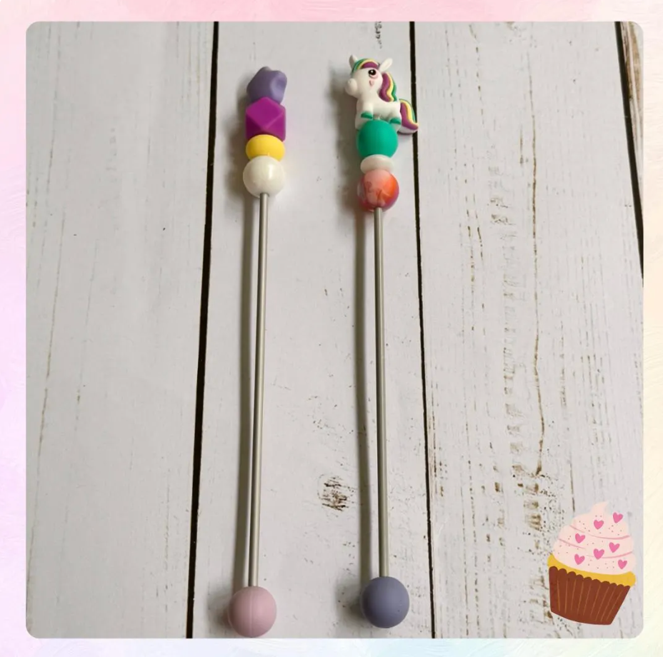 Pink or Purple Unicorn Pair of Amigurumi Sewing Sticks