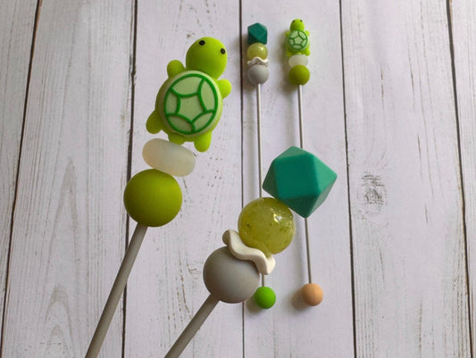 Turtle Pair of Amigurumi Sewing Sticks