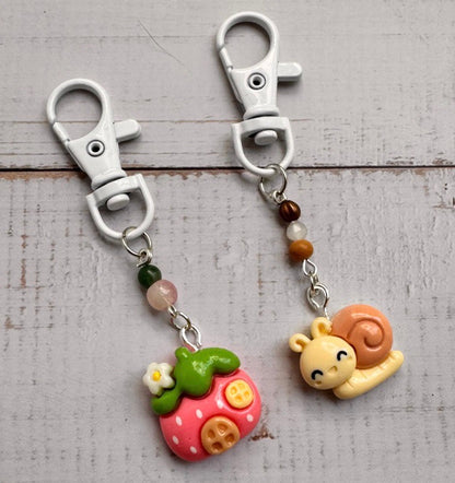 Snail & Strawberry House Pair of Stitch Markers