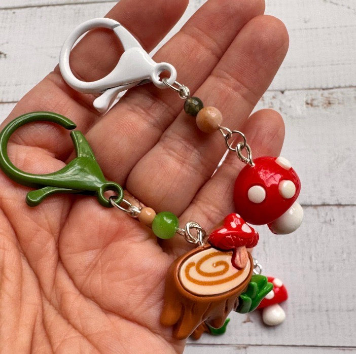 Mushroom and Tree Pair of Stitch Markers
