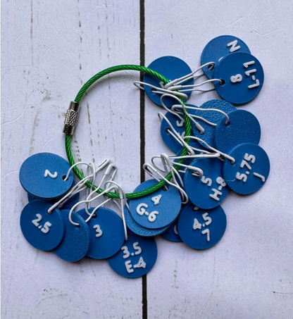 Two-Tone Crochet Hook Size Project Stitch Marker in Various Color Options