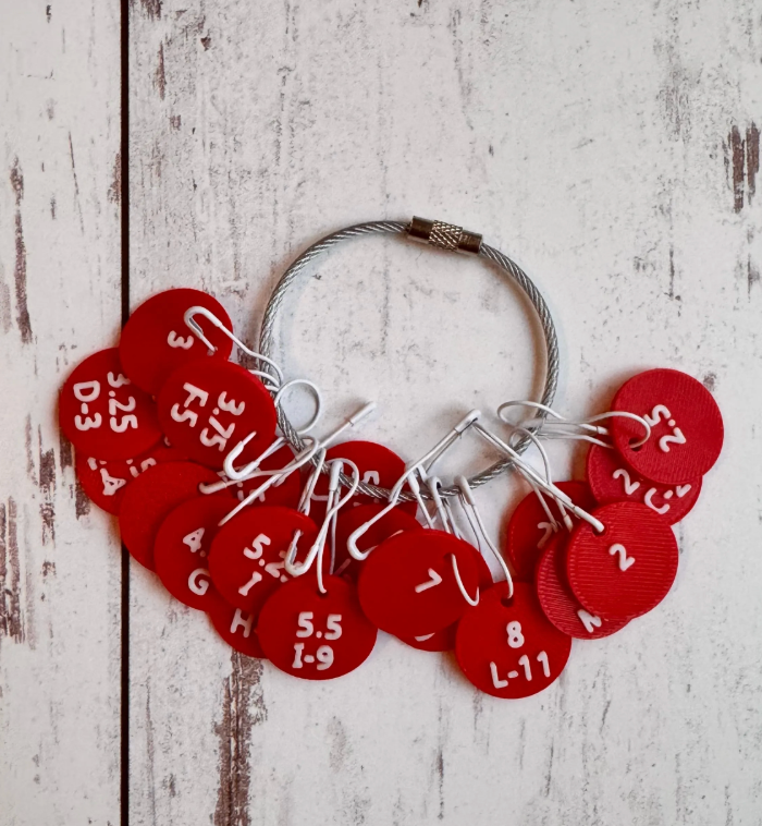 Two-Tone Crochet Hook Size Project Stitch Marker in Various Color Opti ...