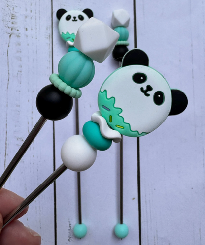 Squishy Cute Panda with Sprinkles Pair of Amigurumi Sewing Sticks