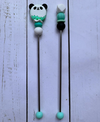 Squishy Cute Panda with Sprinkles Pair of Amigurumi Sewing Sticks