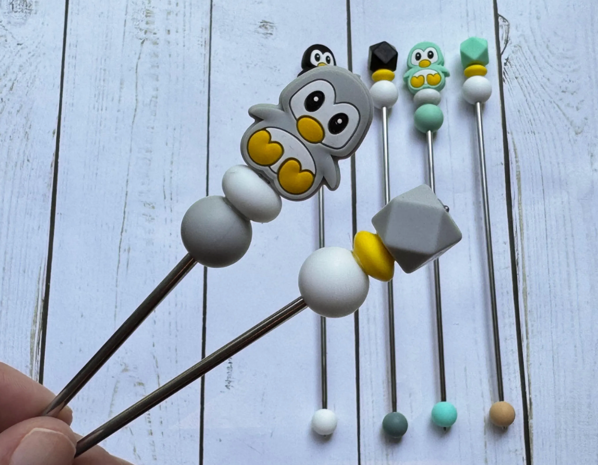 Black, Mint, OR Gray Penguin Amigurumi Sewing Sticks