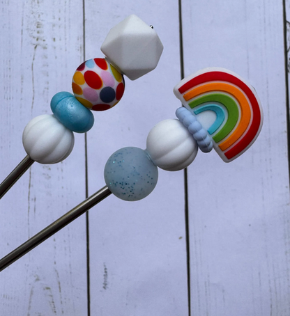Rainbow Pair of Amigurumi Sewing Sticks