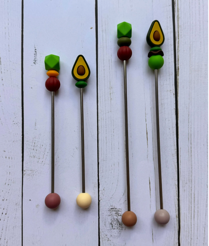 Avocado Pair of Amigurumi Sewing Sticks