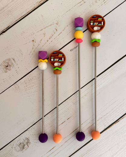 Pair of Cat on a Bookcase Amigurumi Sewing Sticks