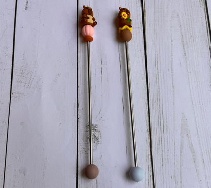 Pair of Capybara Amigurumi Sewing Sticks