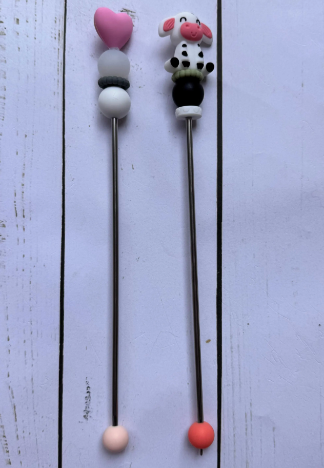 3D Black and White Cow Pair of Amigurumi Sewing Sticks