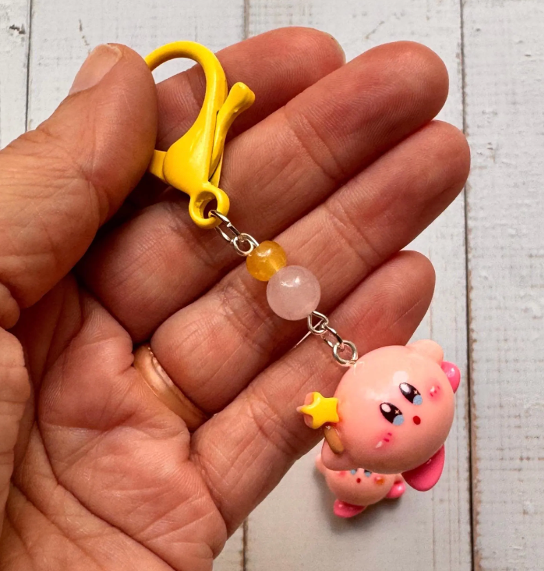 Happy Hungry Monster with Star Single Stitch Marker