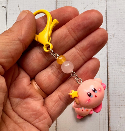 Happy Hungry Monster with Star Single Stitch Marker