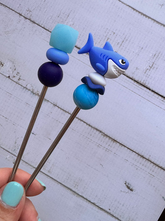 Shark Pair of Amigurumi Sewing Sticks
