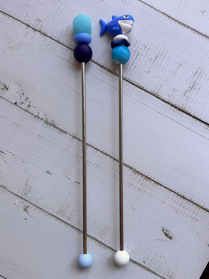 Shark Pair of Amigurumi Sewing Sticks