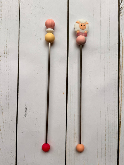 Pair of Sheep Amigurumi Sewing Sticks