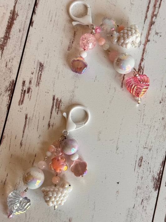 Sheep and Yarn Themed Bag Charm Bundle Keychain