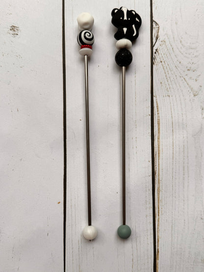 Skunk Pair of Amigurumi Sewing Sticks